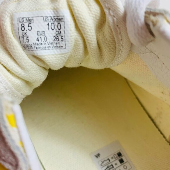 Vans Old Skool Checkerboard Sunflower Sneakers Womens 10 Suede Canvas Mens 8.5 - Picture 10 of 14